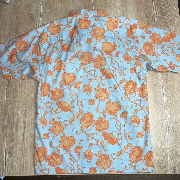 RARE Patagonia Floral Flower Print Short Sleeve With Zipper Front SZ Large. - Picture 7 of 9